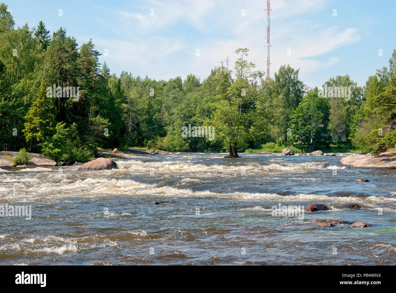 Kotka. Finland. Langinkoski Rapid on Kymi River (Kymijoki) Stock Photo