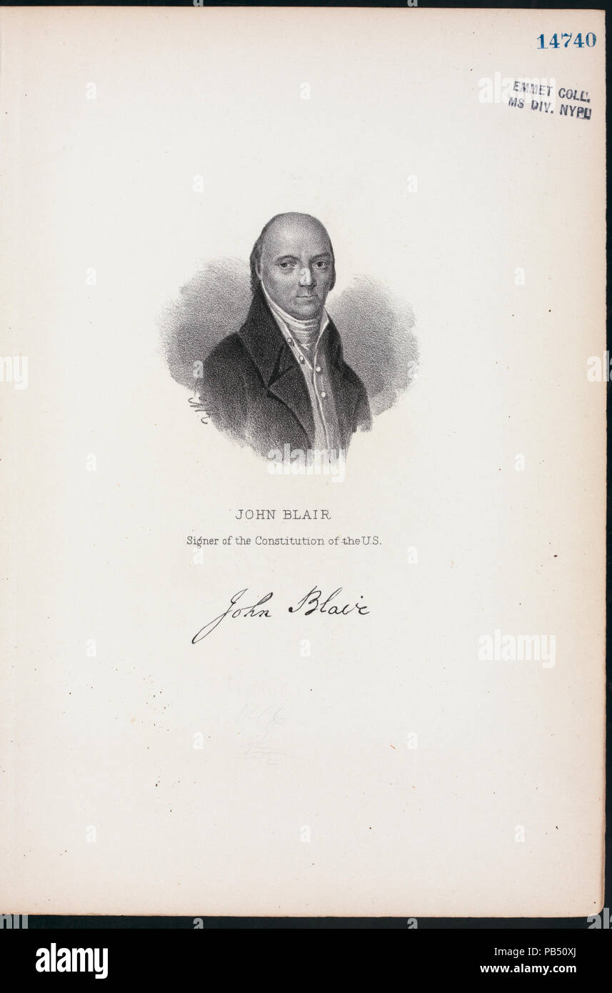 835 John Blair, signer of the Constitution of the U.S (NYPL Hades-256458-EM14740) Stock Photo