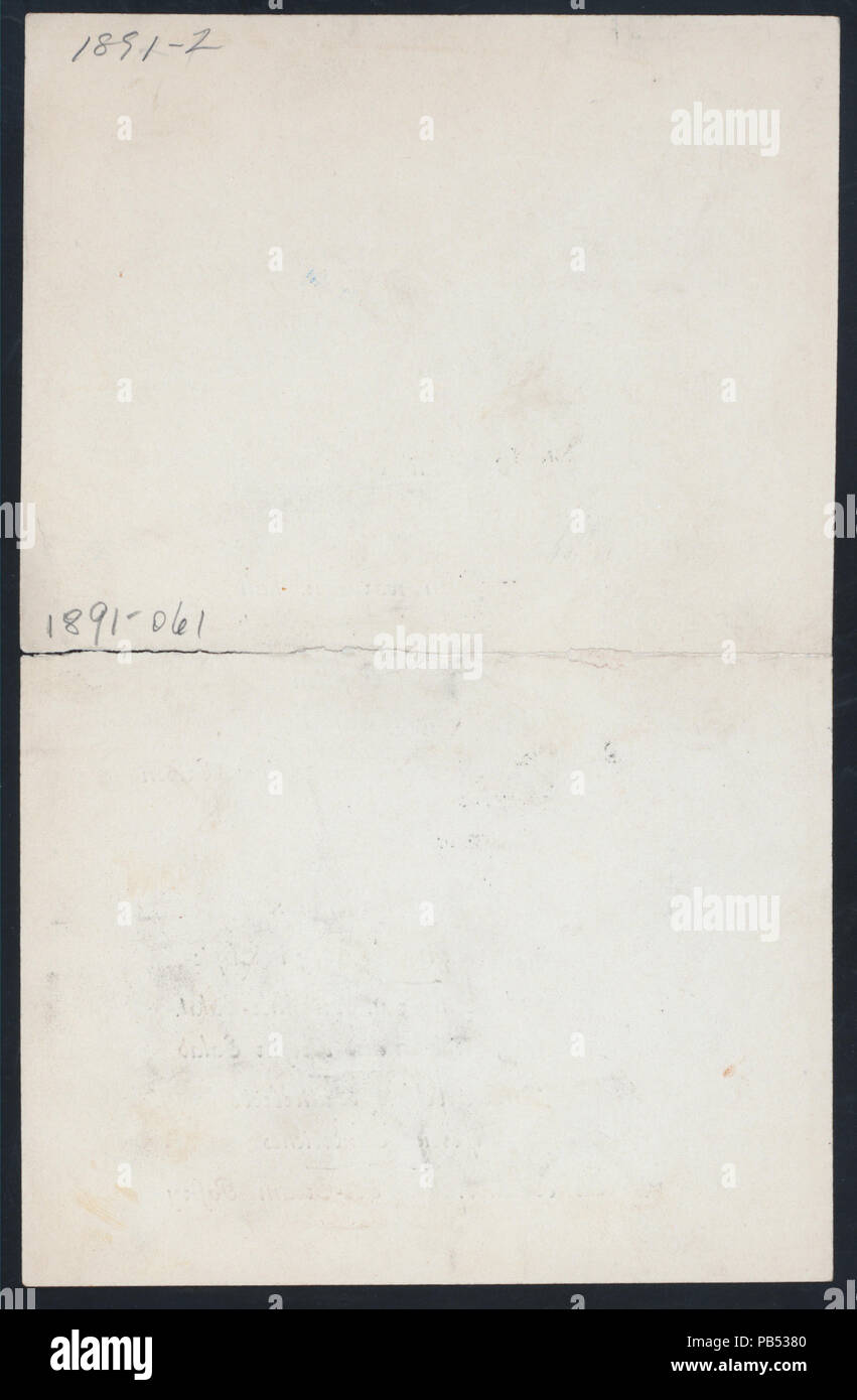 1017 MENU (held by) HAMBURG AMERIKANISCHE PACKETFAHRT; ACTIEN GESELLSCHAFF (at) (AT SEA) (FOREIGN STEAMSHIP) (NYPL Hades-269965-4000001606) Stock Photo