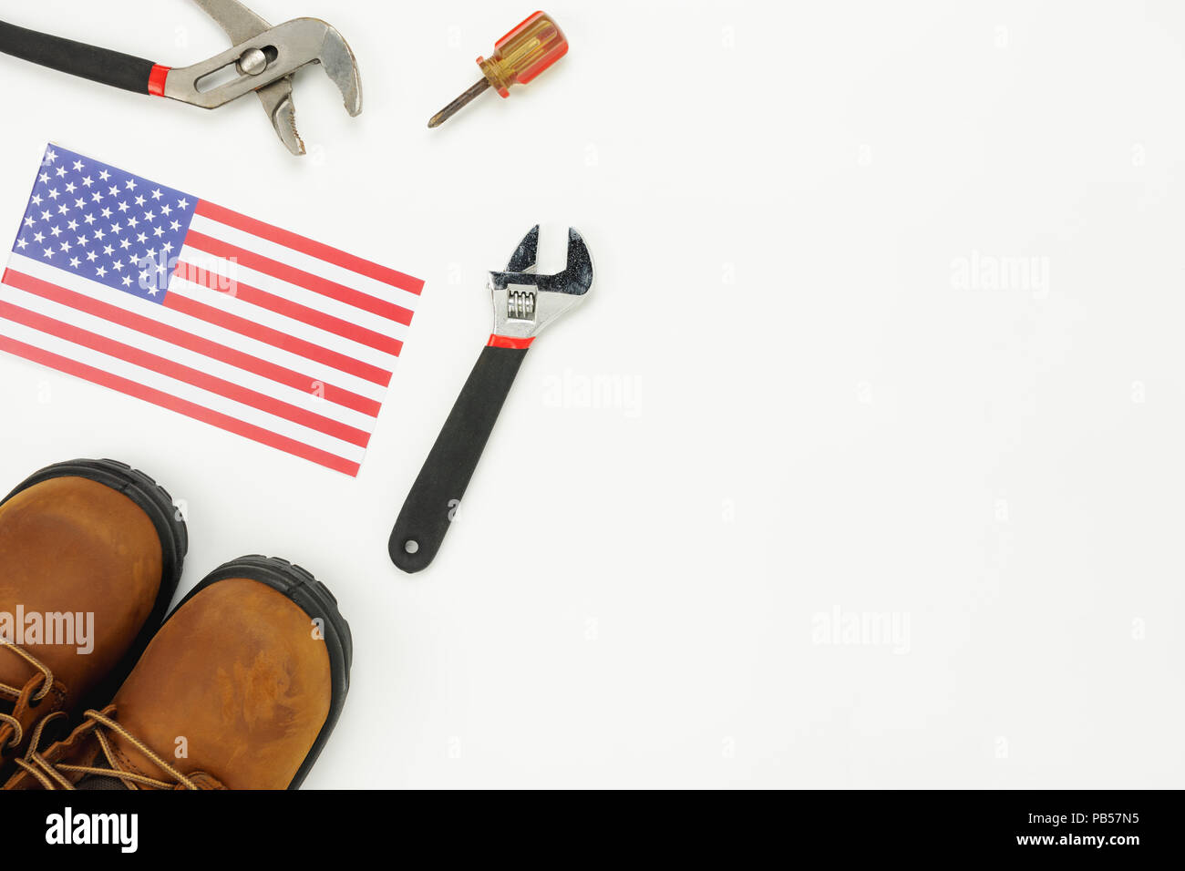 Table Top View Aerial Image Of Decoration The Sign Of Usa Labor