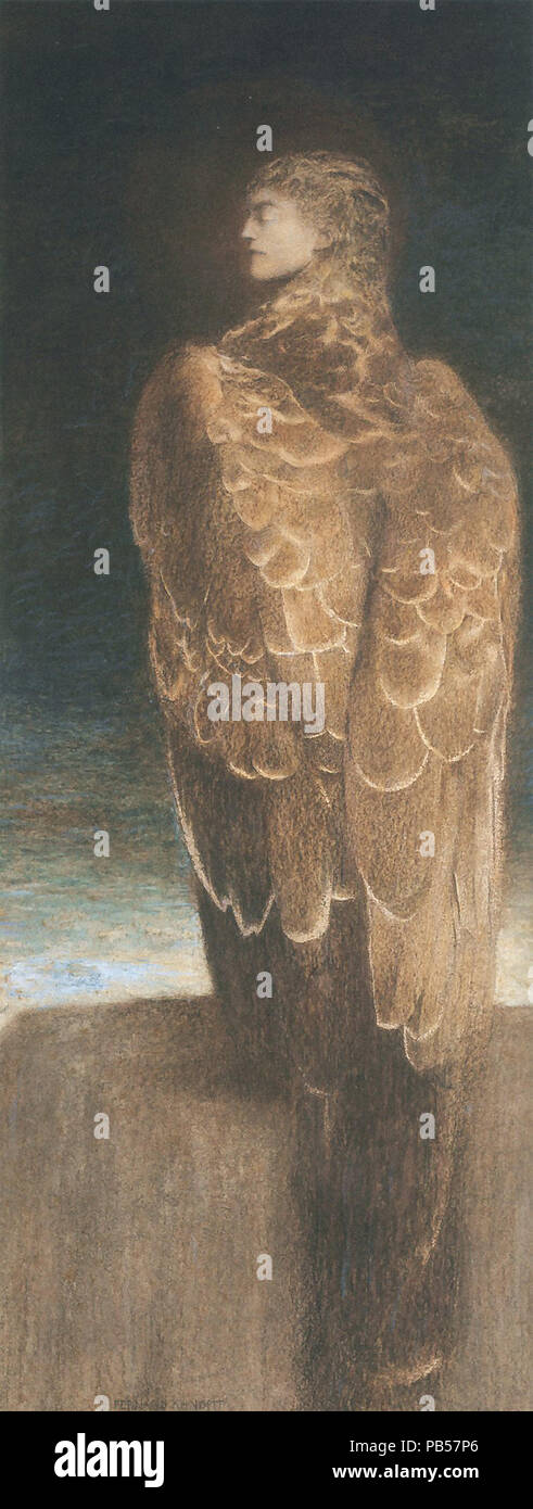 額装済/Asleep on/フェルディナンド シアナ Khnopff Fernand - Sleeping Medusa Stock Photo - Alamy