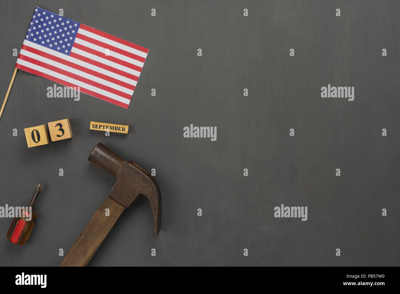 Table Top View Aerial Image Of Decoration The Sign Of Usa Labor
