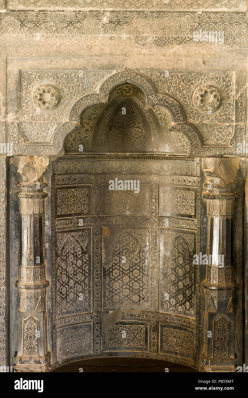 decoration of Adina mosque, Pandua, West Bengal, India Stock Photo