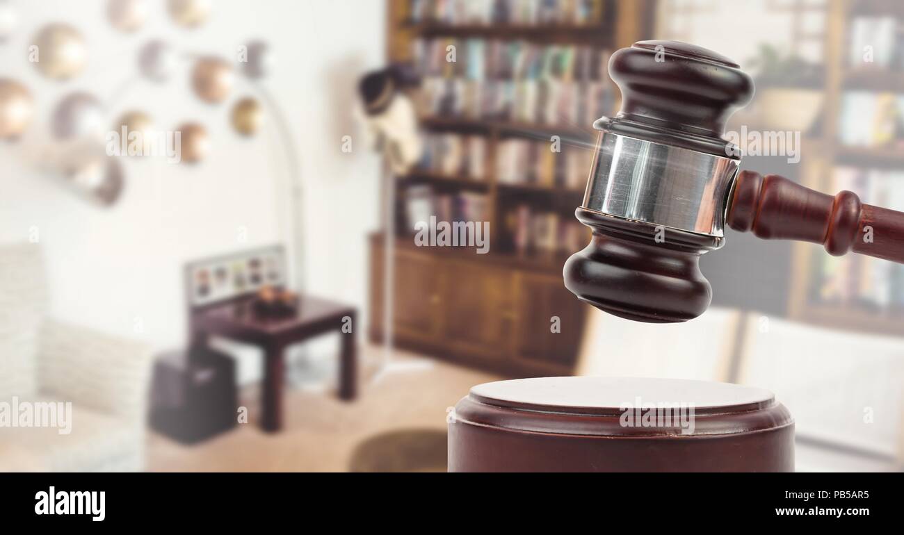 Gavel with home furniture auction Stock Photo Alamy