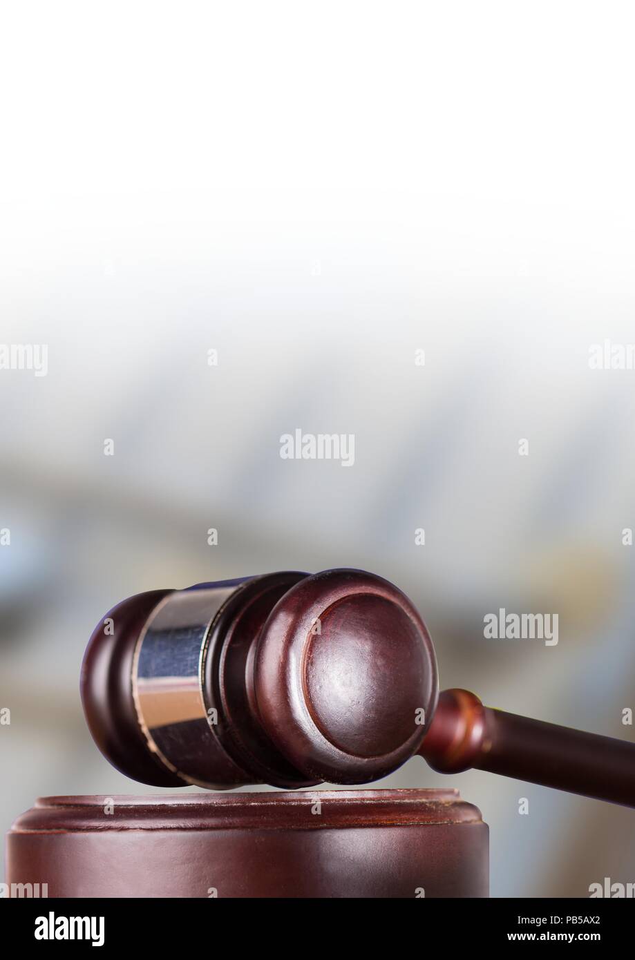 Gavel with blurry background Stock Photo