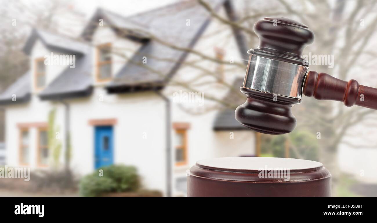 Gavel and house auction Stock Photo Alamy
