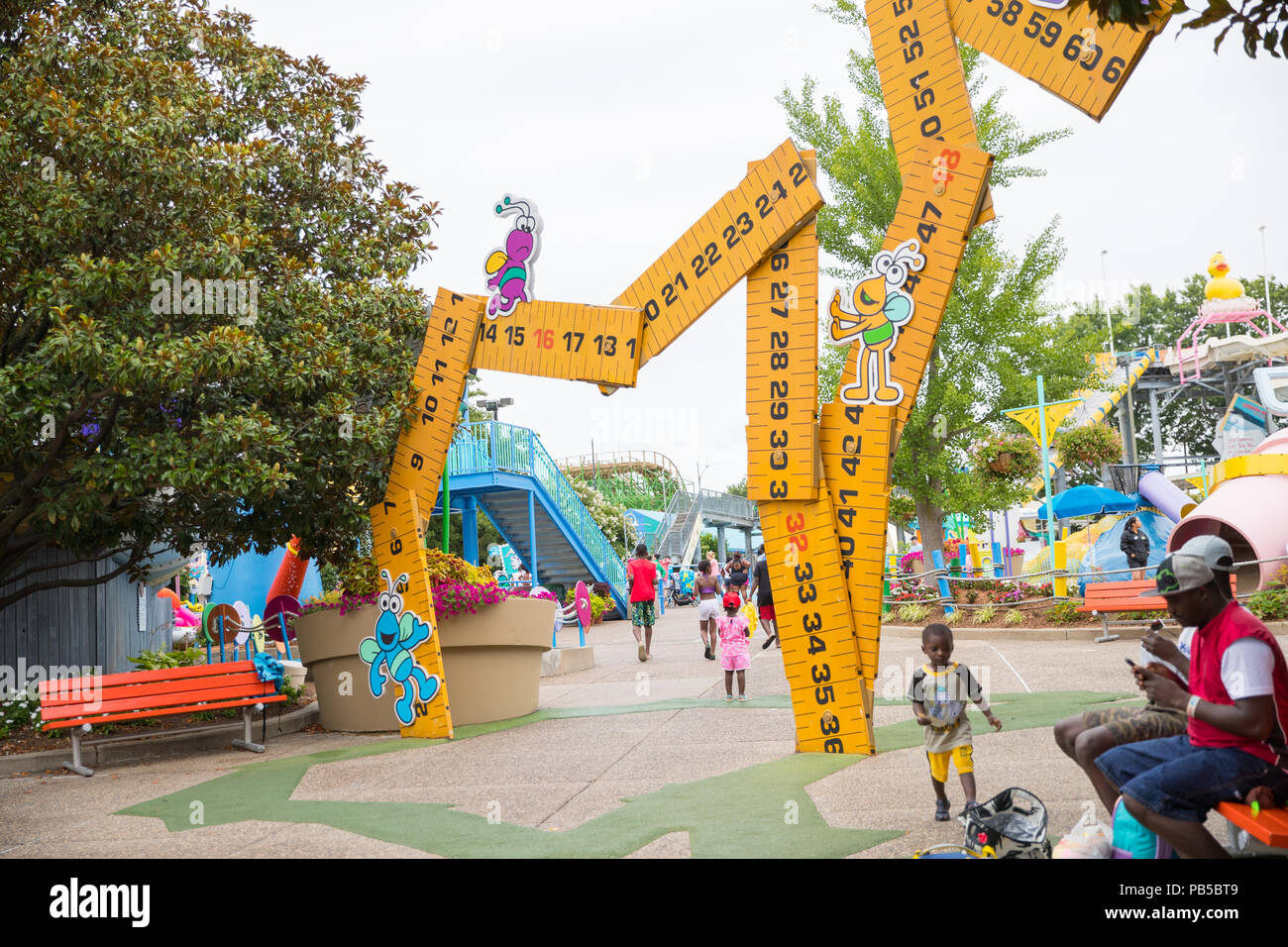 Langhorne, PA July 21, 2018: Sesame Place is a children's theme park, located on the outskirts of Philadelphia, Pennsylvania based on the Sesame Stree Stock Photo
