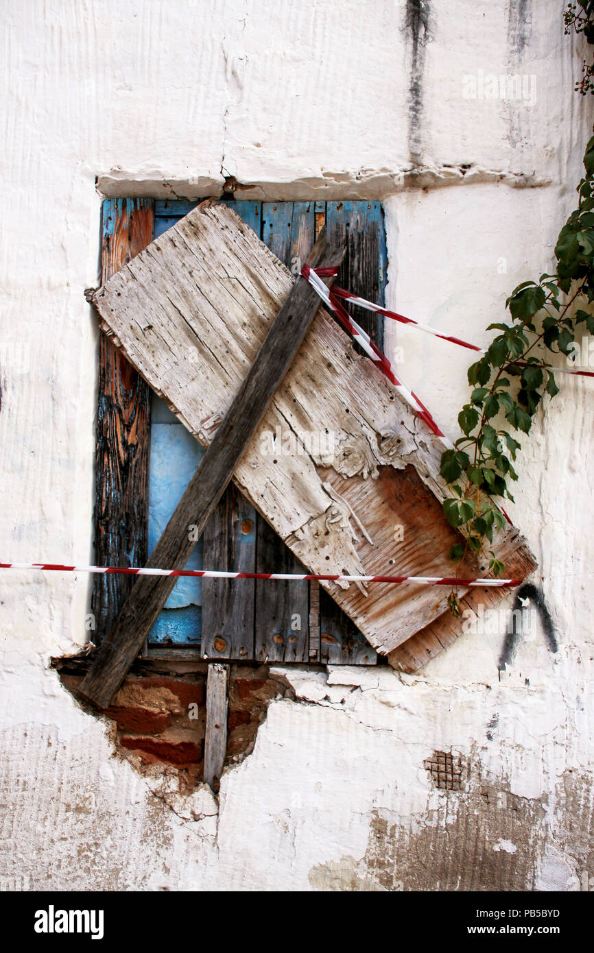 The old rustic house wall with wooden window Stock Photo - Alamy