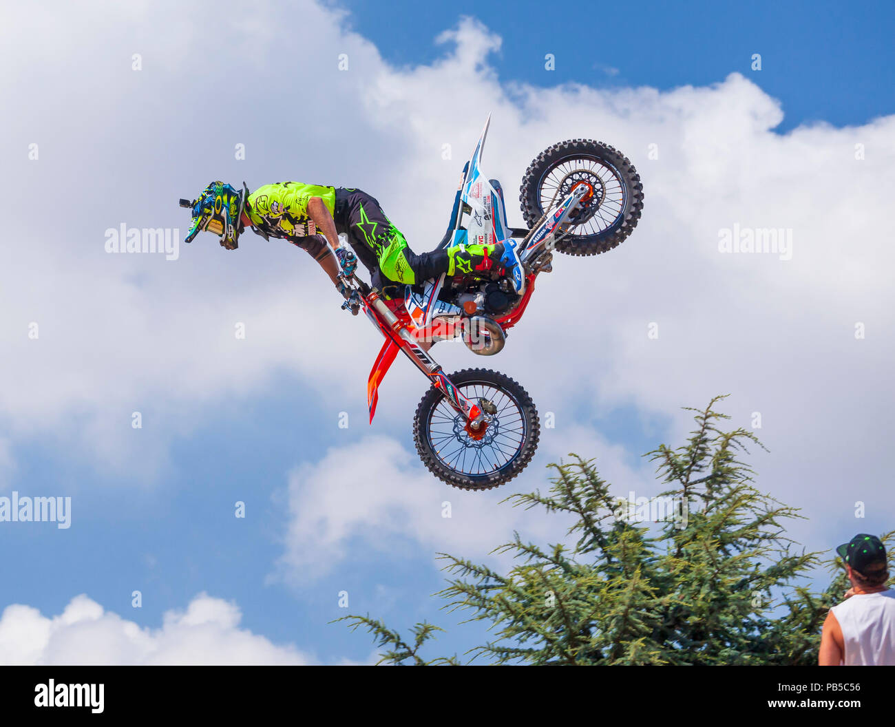 Freestyle motocross stunt, Stock Photo