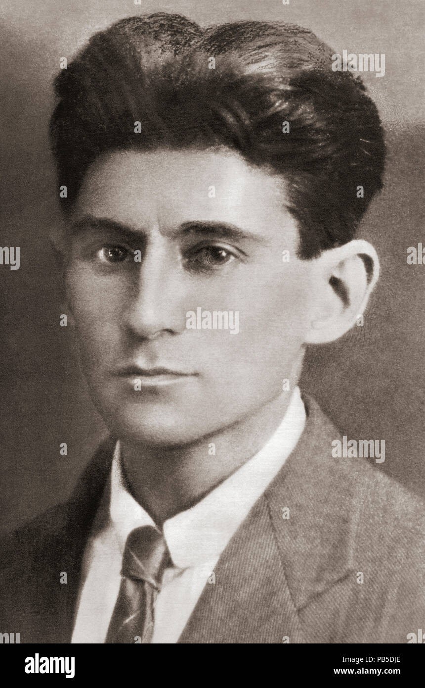 Franz Kafka, 1883 – 1924.  German-speaking Bohemian Jewish novelist and short story writer.  After a contemporary print. Stock Photo