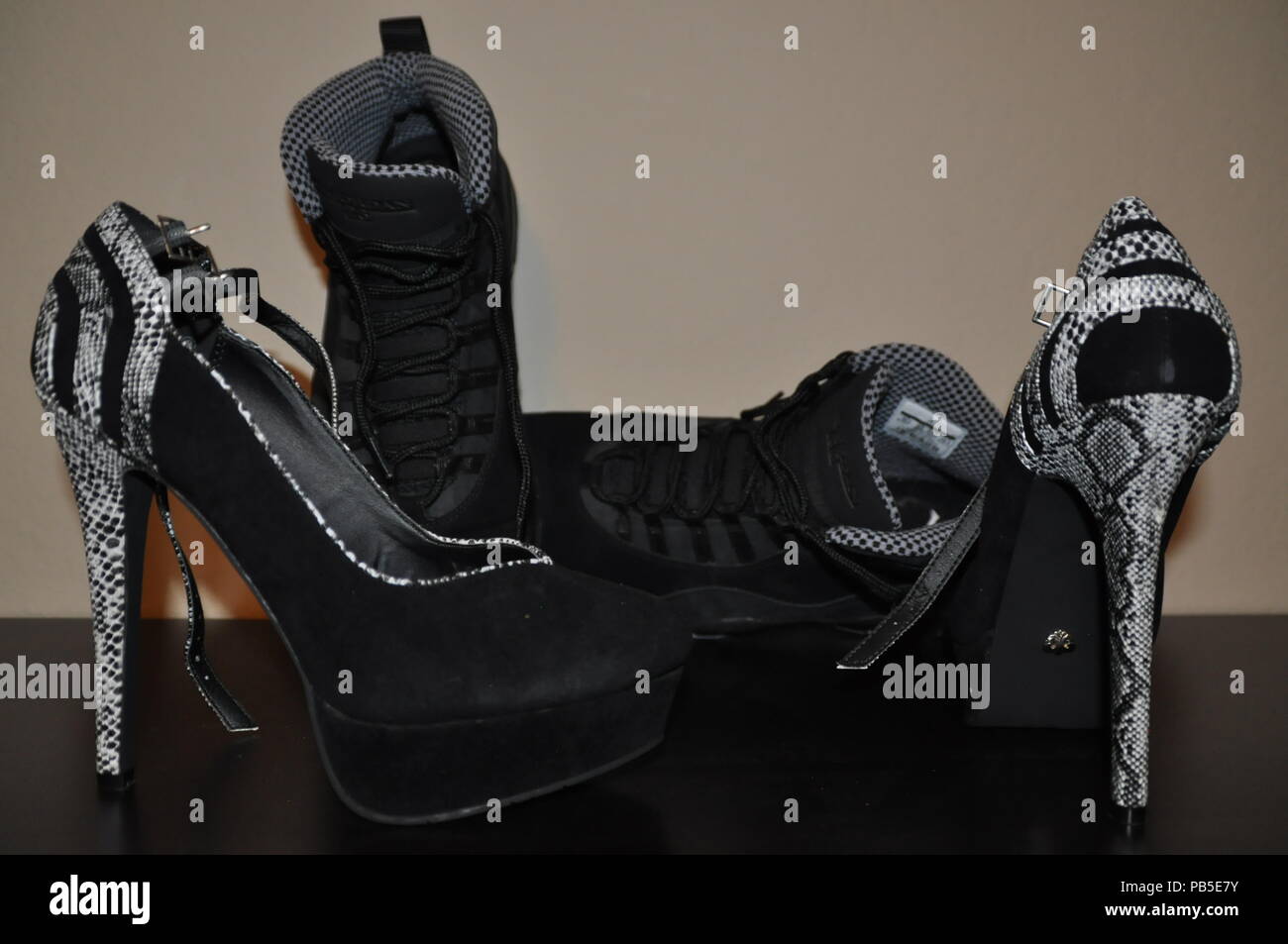 sneakers and heels