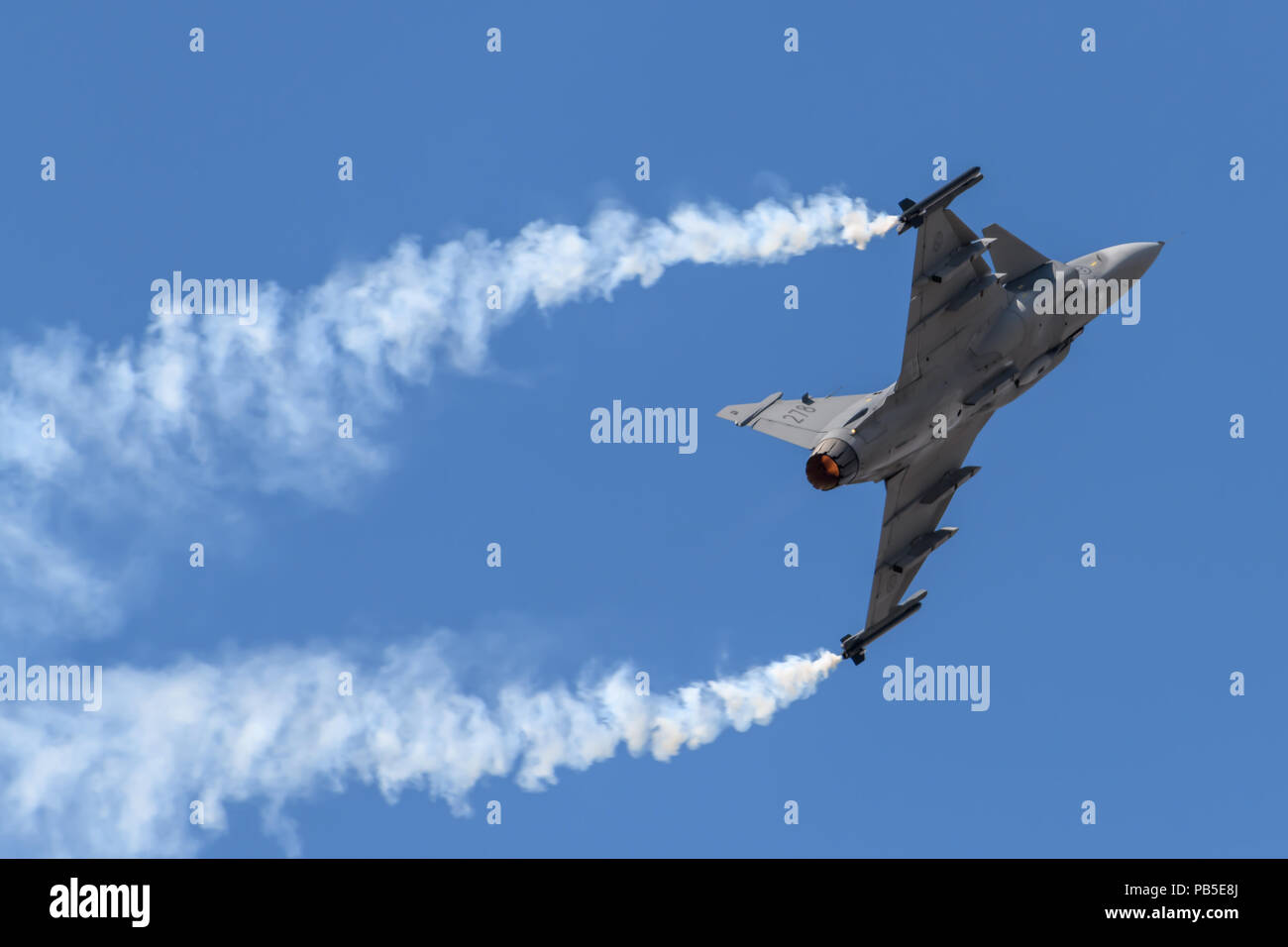 Saab Gripen aircraft displaying at the Royal International Air Tattoo ...