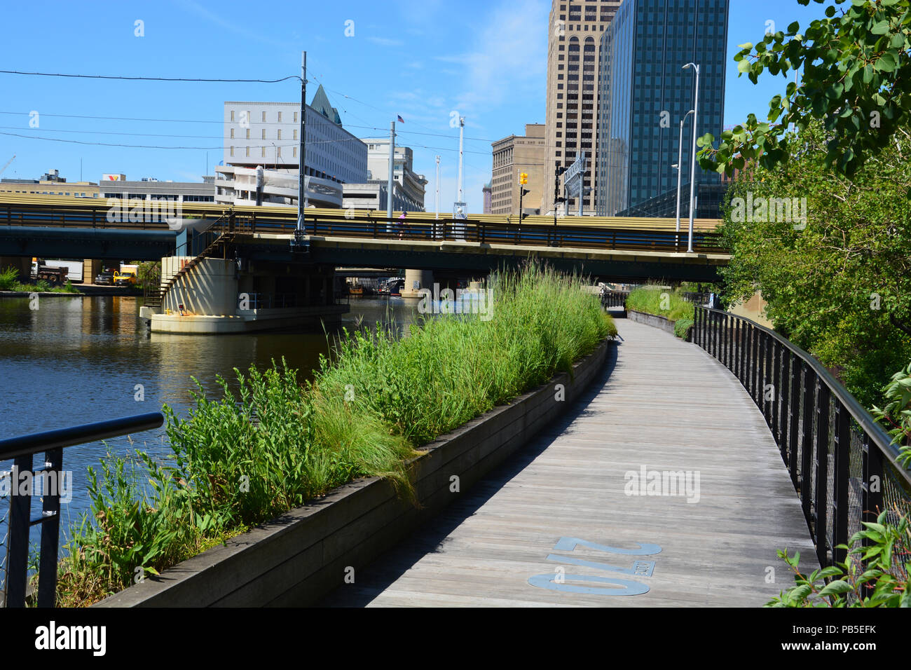 Milwaukee's Riverwalk in the Historic Third Ward Stock Photo Alamy