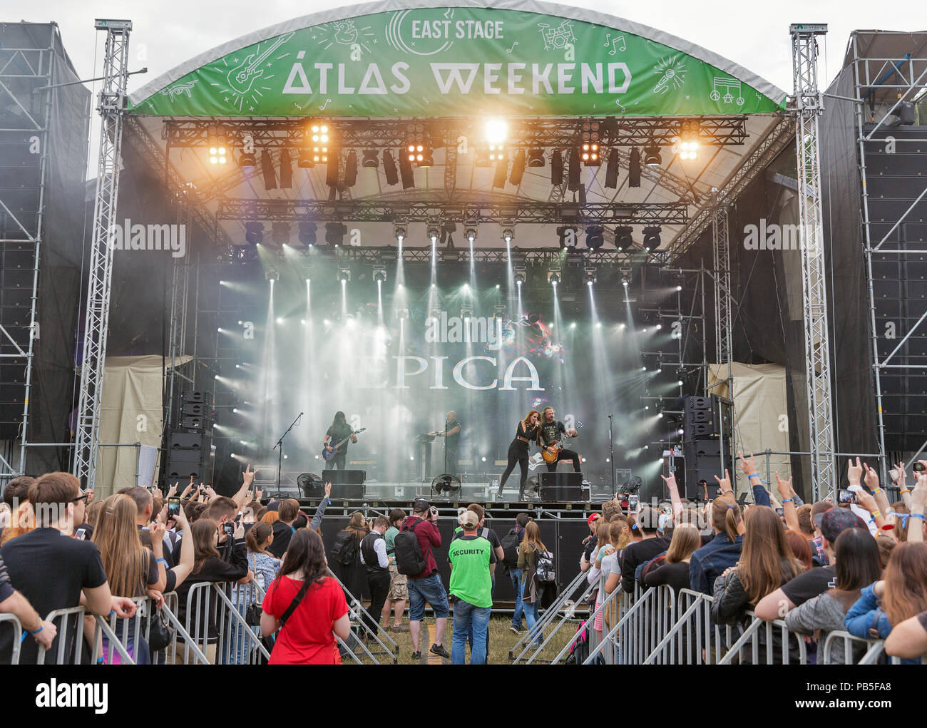 KIEV, UKRAINE - JULY 04, 2018: Dutch symphonic metal rock band Epica
