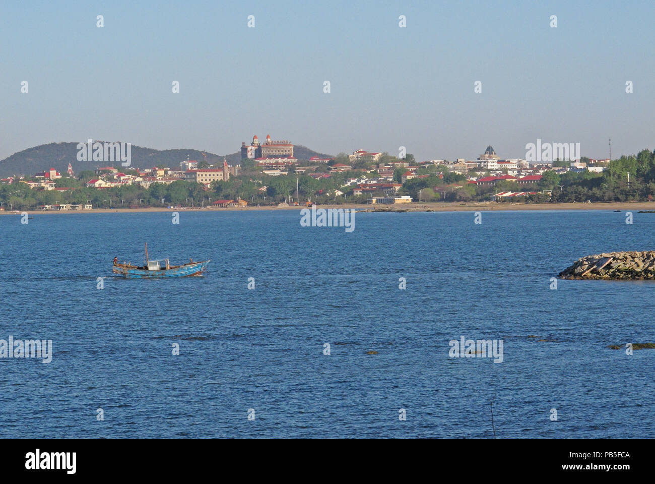 fishing boat returning at coastal resort of Beidaihe  Beidaihe, Hebei, China       May Stock Photo