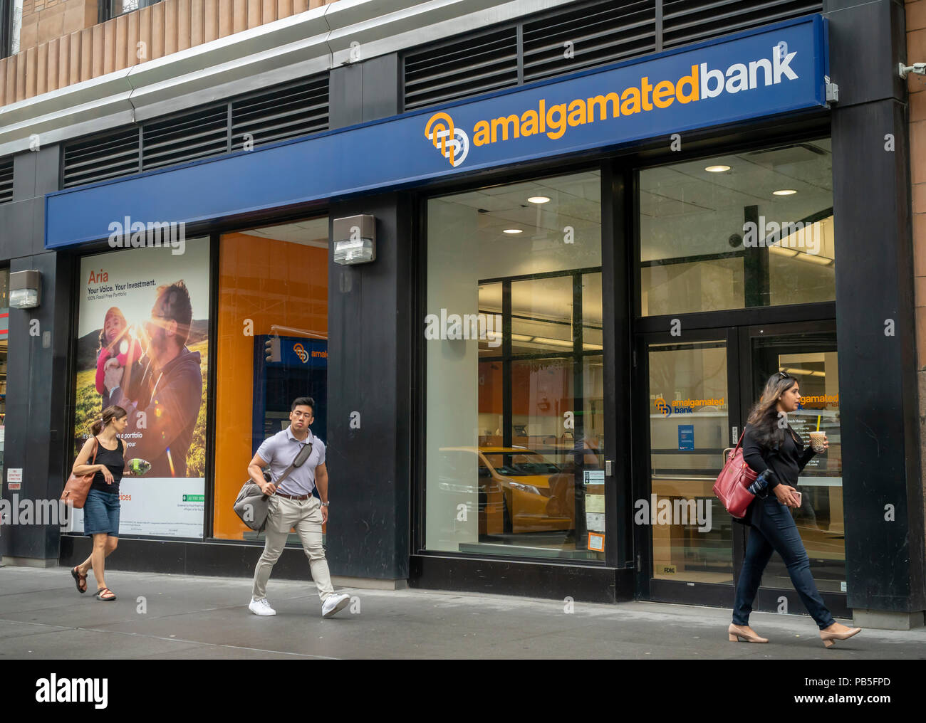 The Amalgamated Bank of New York branch in Chelsea in New York on Monday,  July 23, 2018. The socially responsible bank is reported to have filed for  an initial public offering. (©