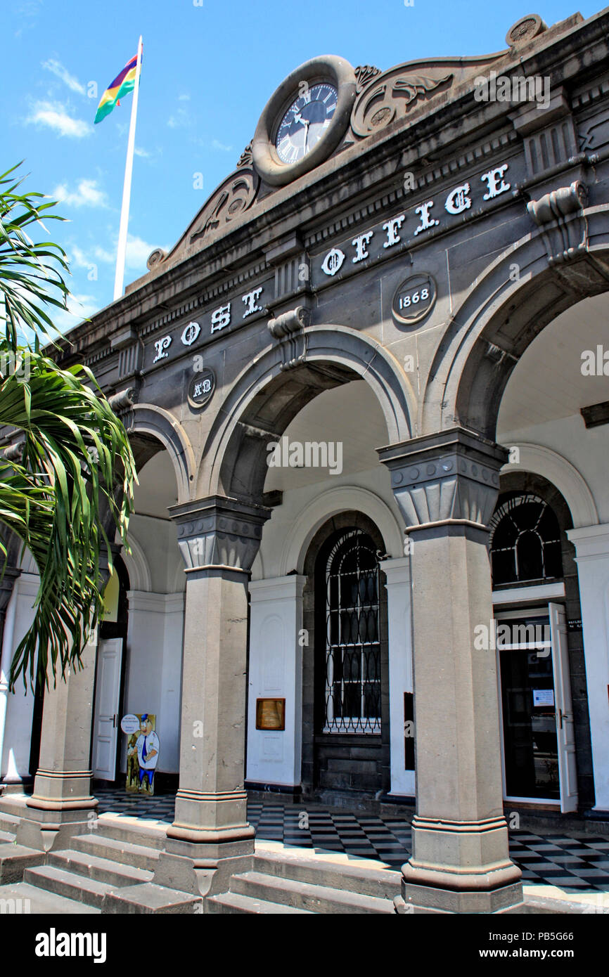 Exterior view of the birthplace of the Mauritius "Post Office" stamp, the Port Louis Post Office
