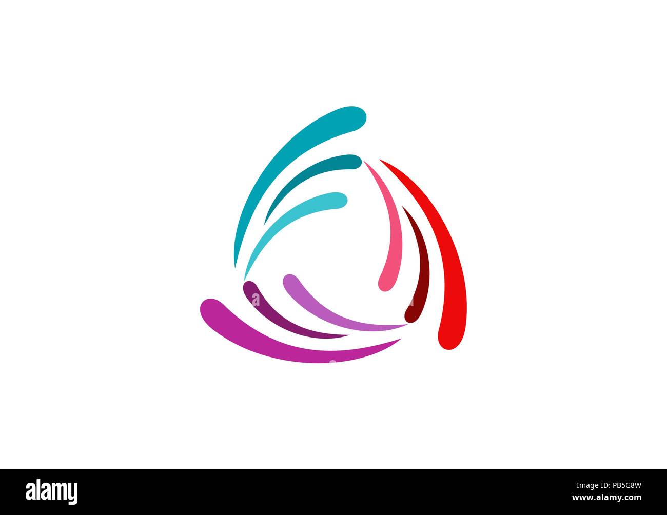 abstract wings elements logo, circle colored elements abstract wings wind symbol icon vector design Stock Vector