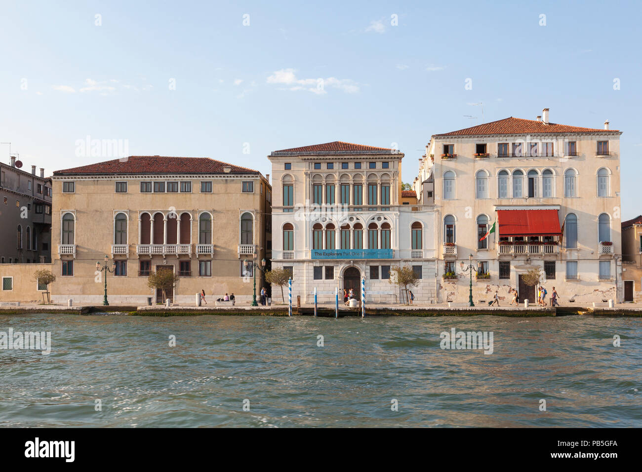 Palazzos on Zattere, Dorsoduro, Giudecca Canal, Venice, Veneto, Italy at sunset Stock Photo