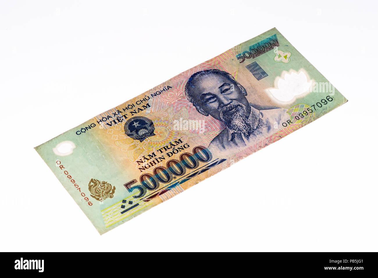 500000 dong bank note of Vietnam. Dong is the national currency of Vietnam Stock Photo