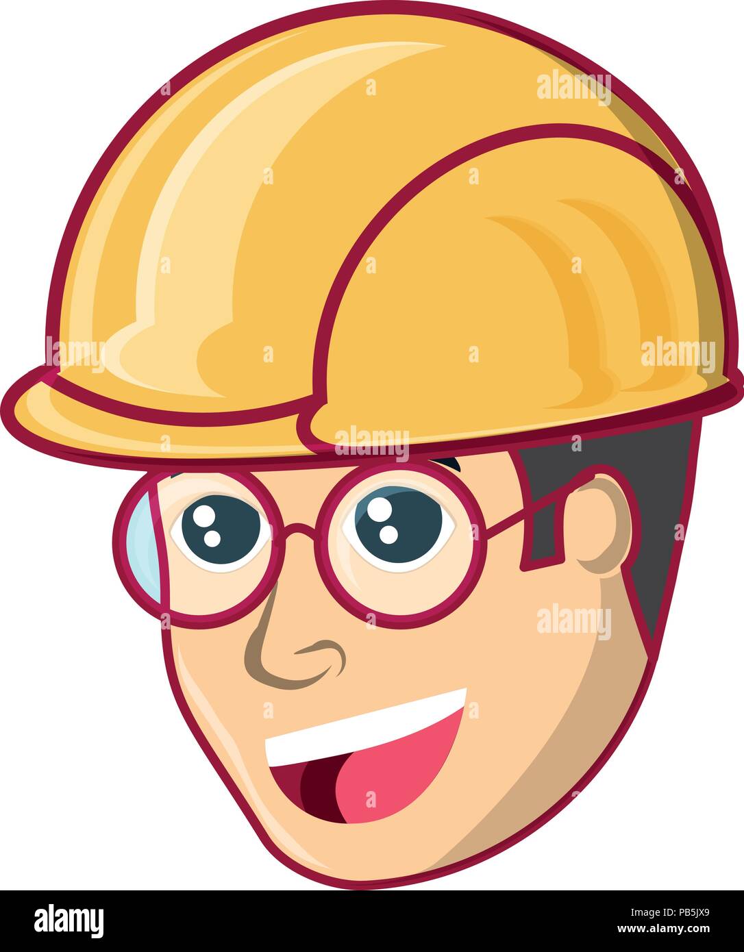 cartoon man with safety helmet over white background, vector illustration  Stock Vector Image & Art - Alamy