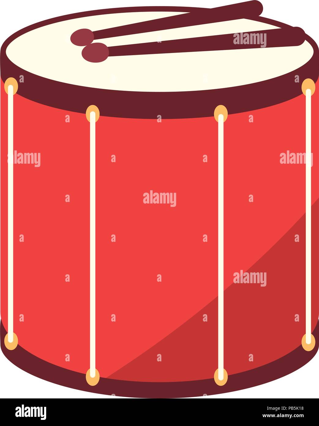 drum instrument icon over white background, vector illustration Stock ...