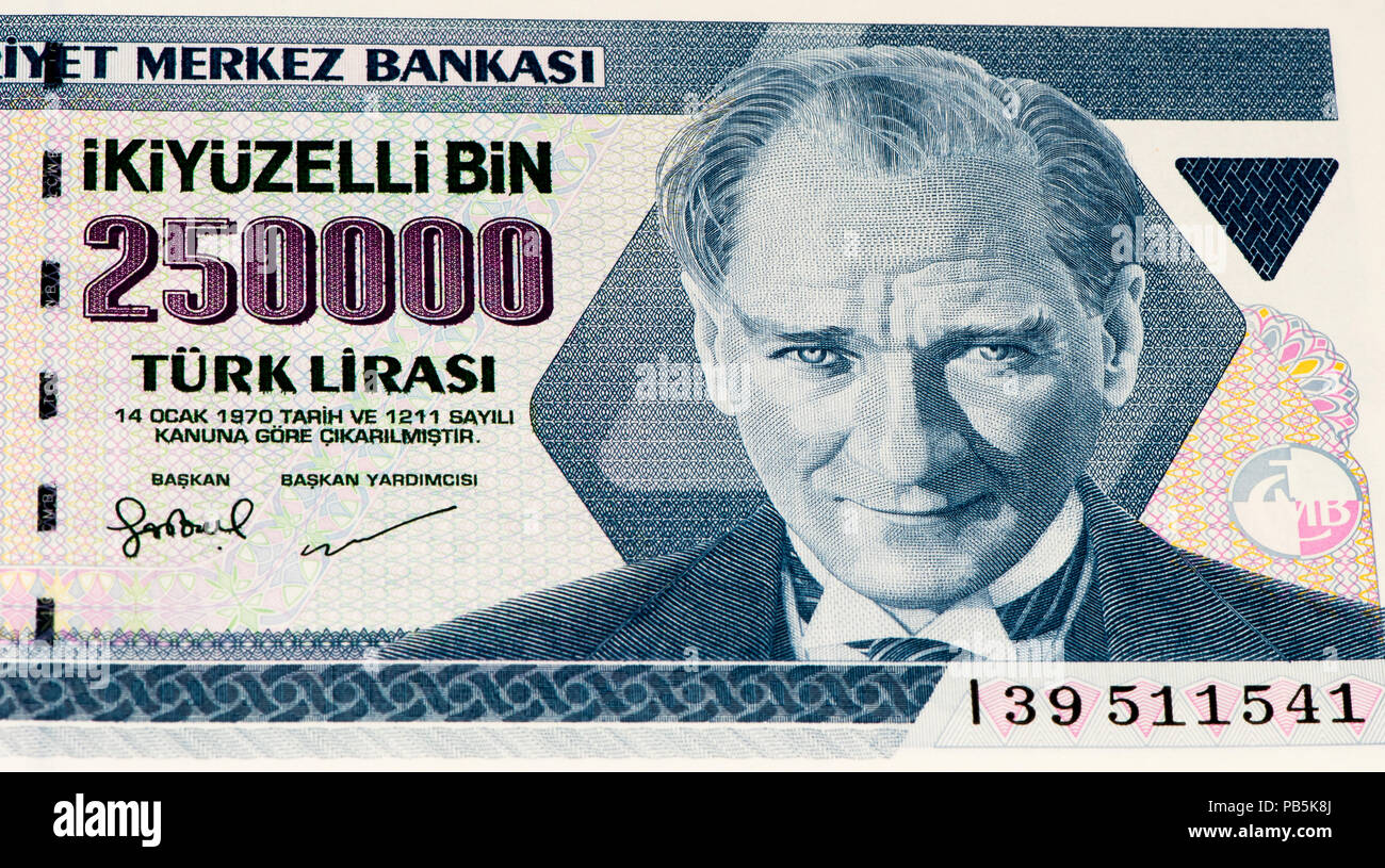 Banknote currency 250000 turkey hi-res stock photography and images - Alamy