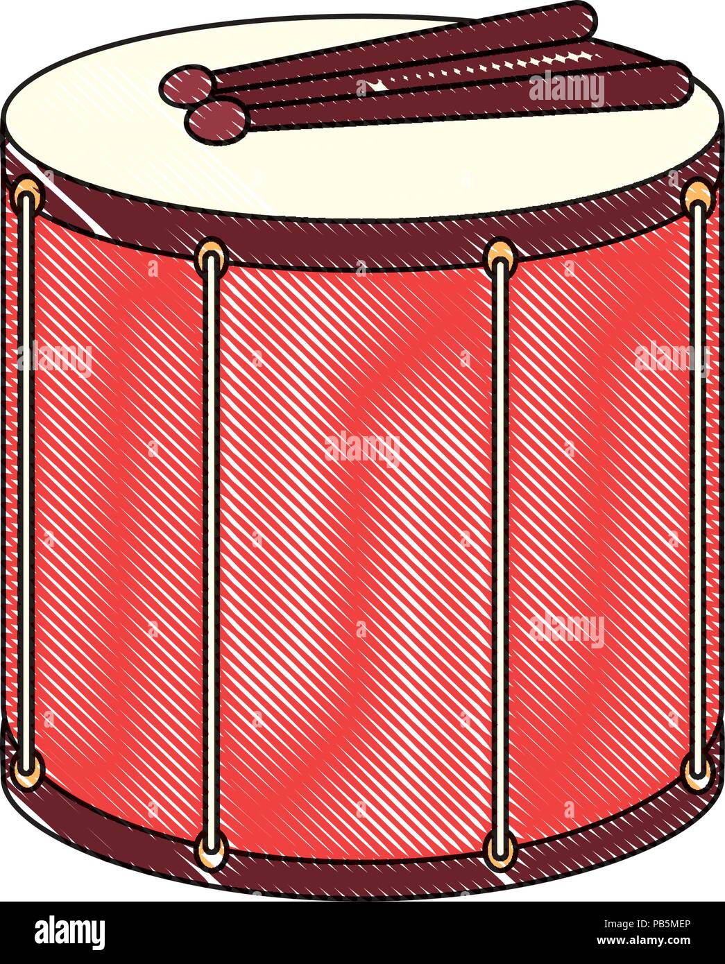 drum instrument icon over white background, vector illustration Stock ...