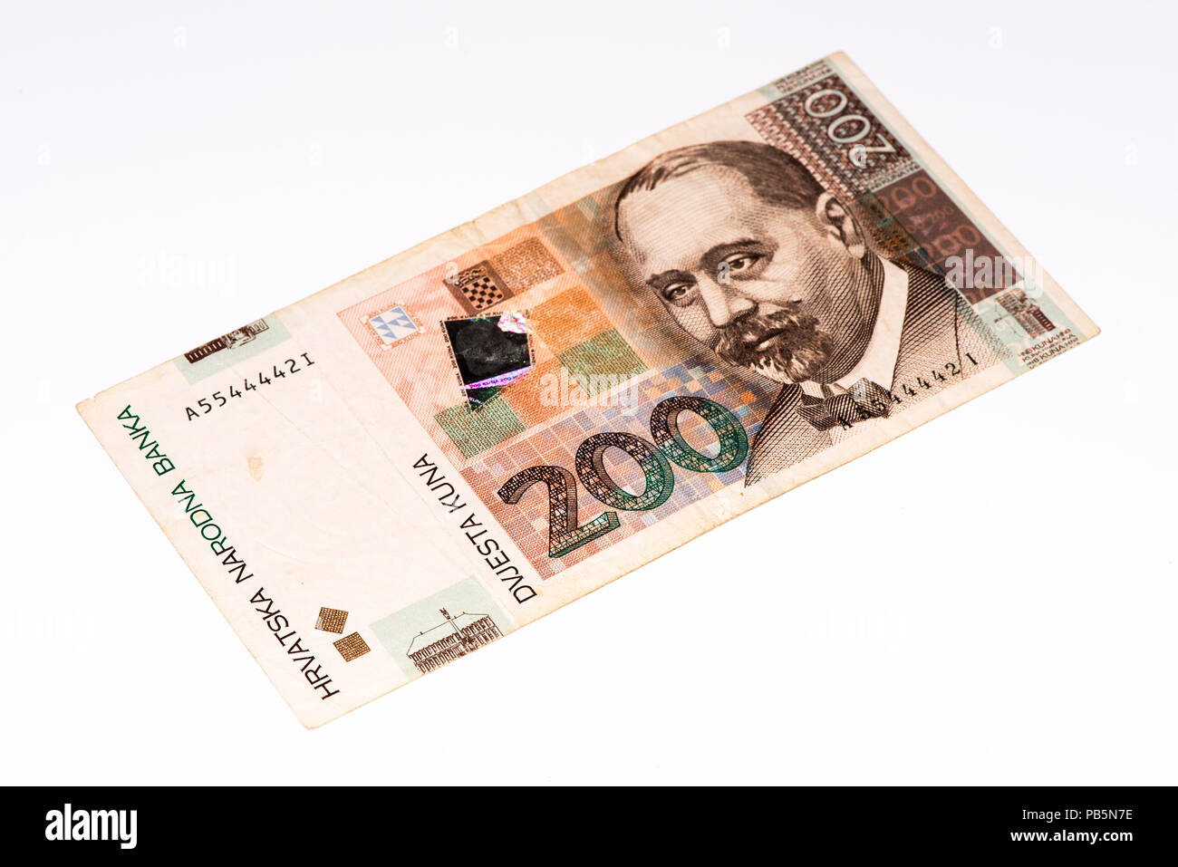 200 Croatian kunas bank note. Kuna is the national currency of Croatia Stock Photo