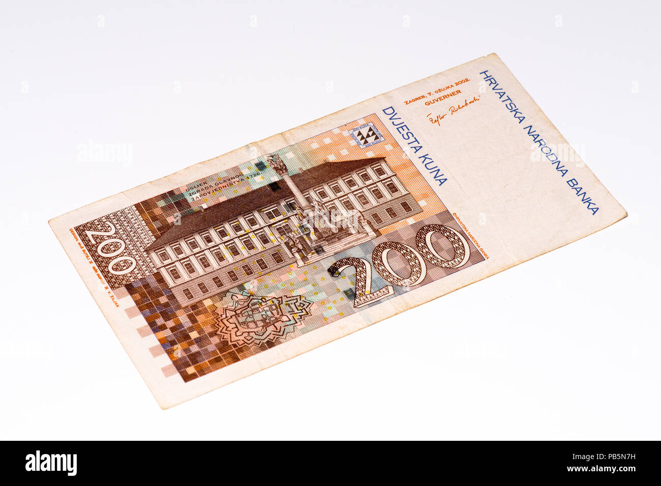 200 Croatian kunas bank note. Kuna is the national currency of Croatia Stock Photo