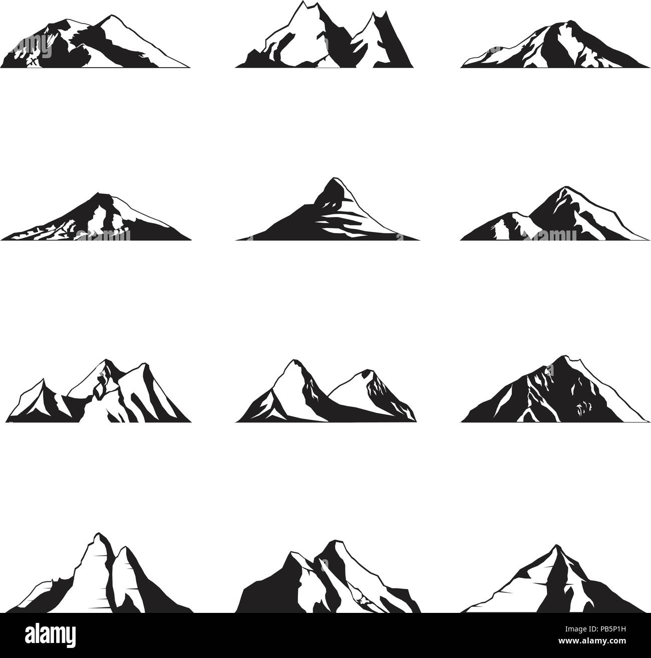 Printable Mountain Silhouette