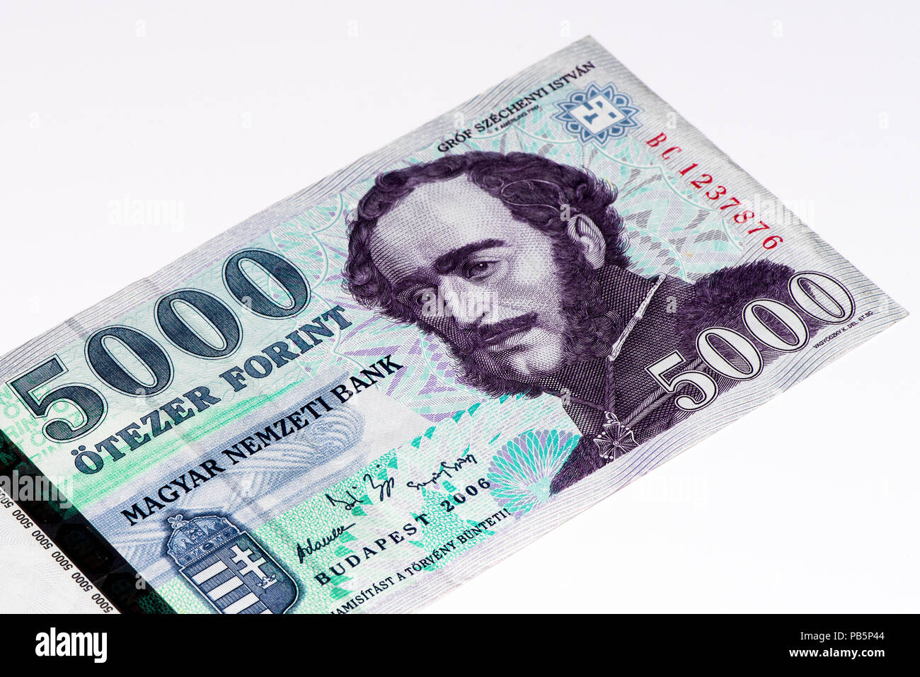 Hungarian forints bank note. Hungarian forint is the national currency of Hungary Stock Photo
