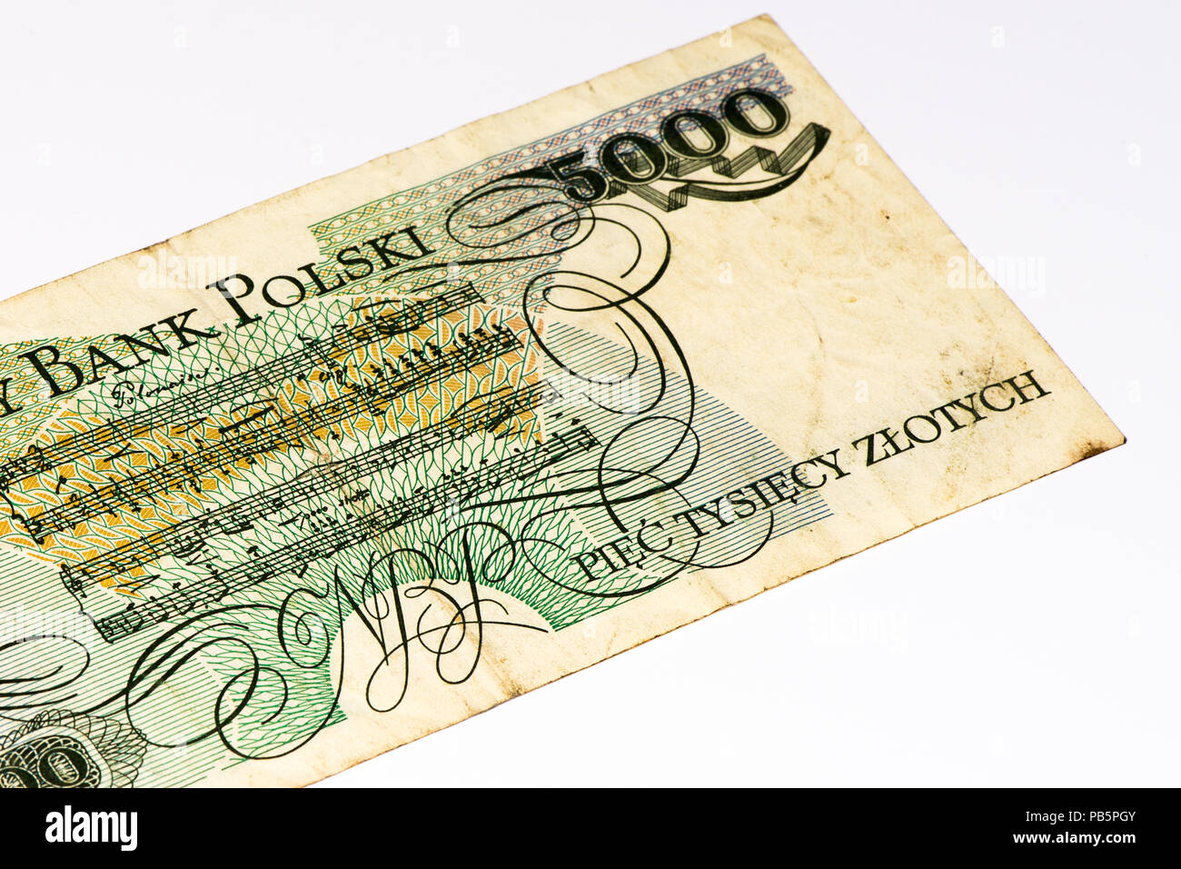 5000 Polish Zloty Bank Note Zloty Is The National Currency Of Poland