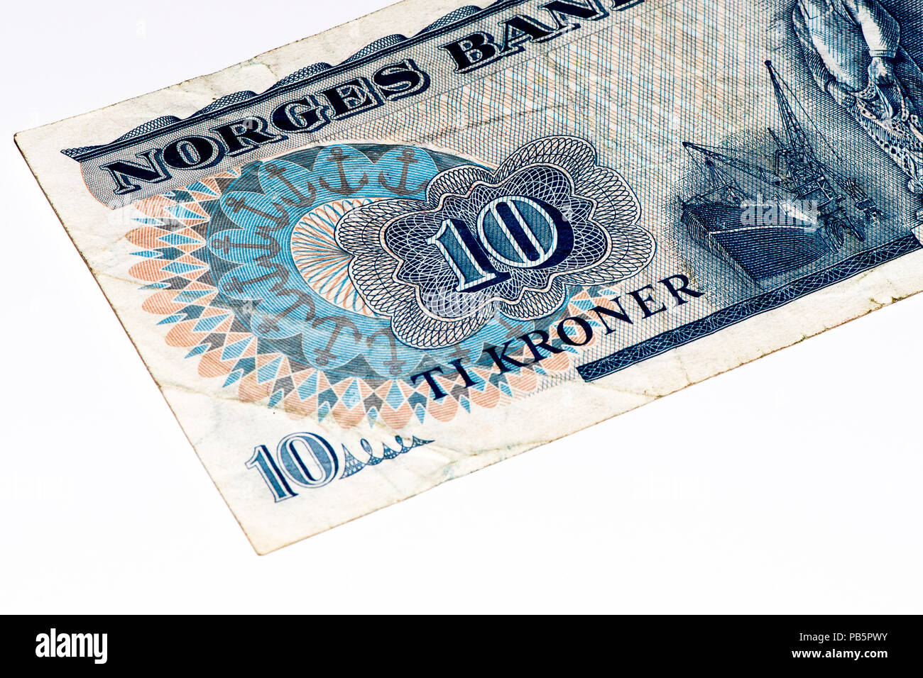 10 Norwegian krone bank note. Norwegian krone is the national currency Stock Photo Alamy