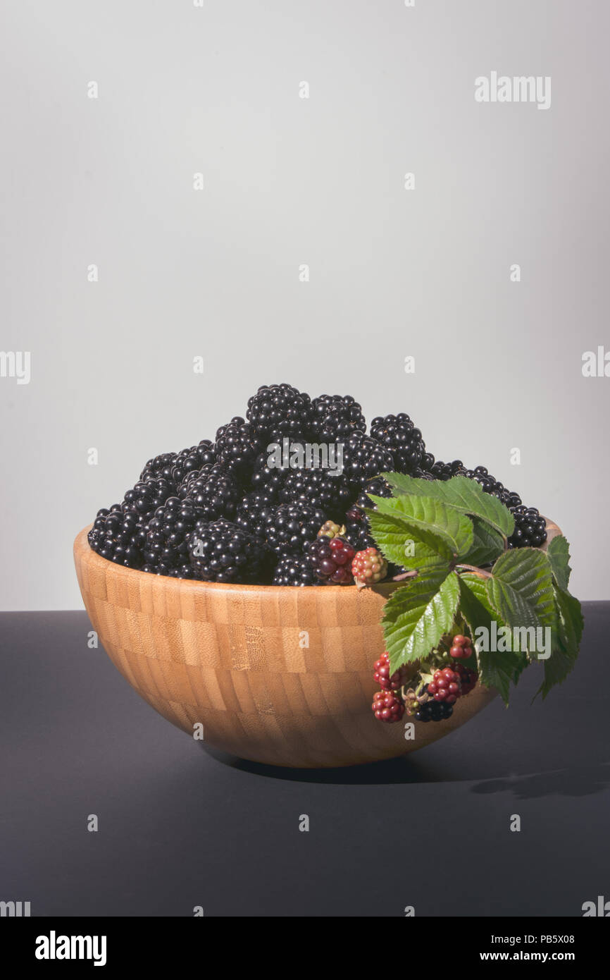 Blackberries grown in the garden, a healthy snack Stock Photo