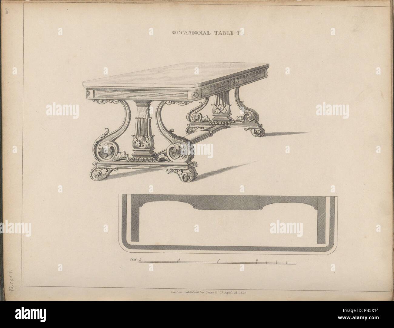 The Cabinet-Maker and Upholsterer's Guide: being a Complete Drawing Book; in which will be comprised Treatises on Geometry and Perspective, as applicable to the above branches of mechanics. Designer: Designed and written by George Smith (British, active London 1808-33). Dimensions: 10 3/8 x 8 11/16 x 1 3/4 in. (26.4 x 22.1 x 4.4 cm). Etcher: James Joshua Neele (British, 1791-1868). Printer: J. Haddon (London). Published in: London. Publisher: Jones and Company (London). Date: 1828. Museum: Metropolitan Museum of Art, New York, USA. Stock Photo