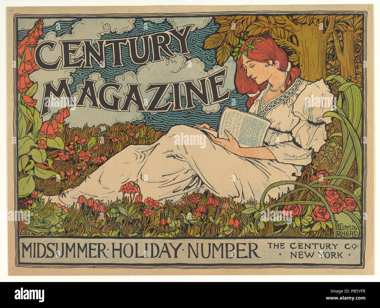 Century Magazine: Midsummer Holiday Number. Artist: Louis John Rhead (American (born England), Etruria 1857-1926 Amityville, New York). Dimensions: Sheet: 14 1/4 × 19 5/16 in. (36.2 × 49.1 cm)  Image: 13 3/8 × 18 1/2 in. (34 × 47 cm). Date: 1894. Museum: Metropolitan Museum of Art, New York, USA. Stock Photo
