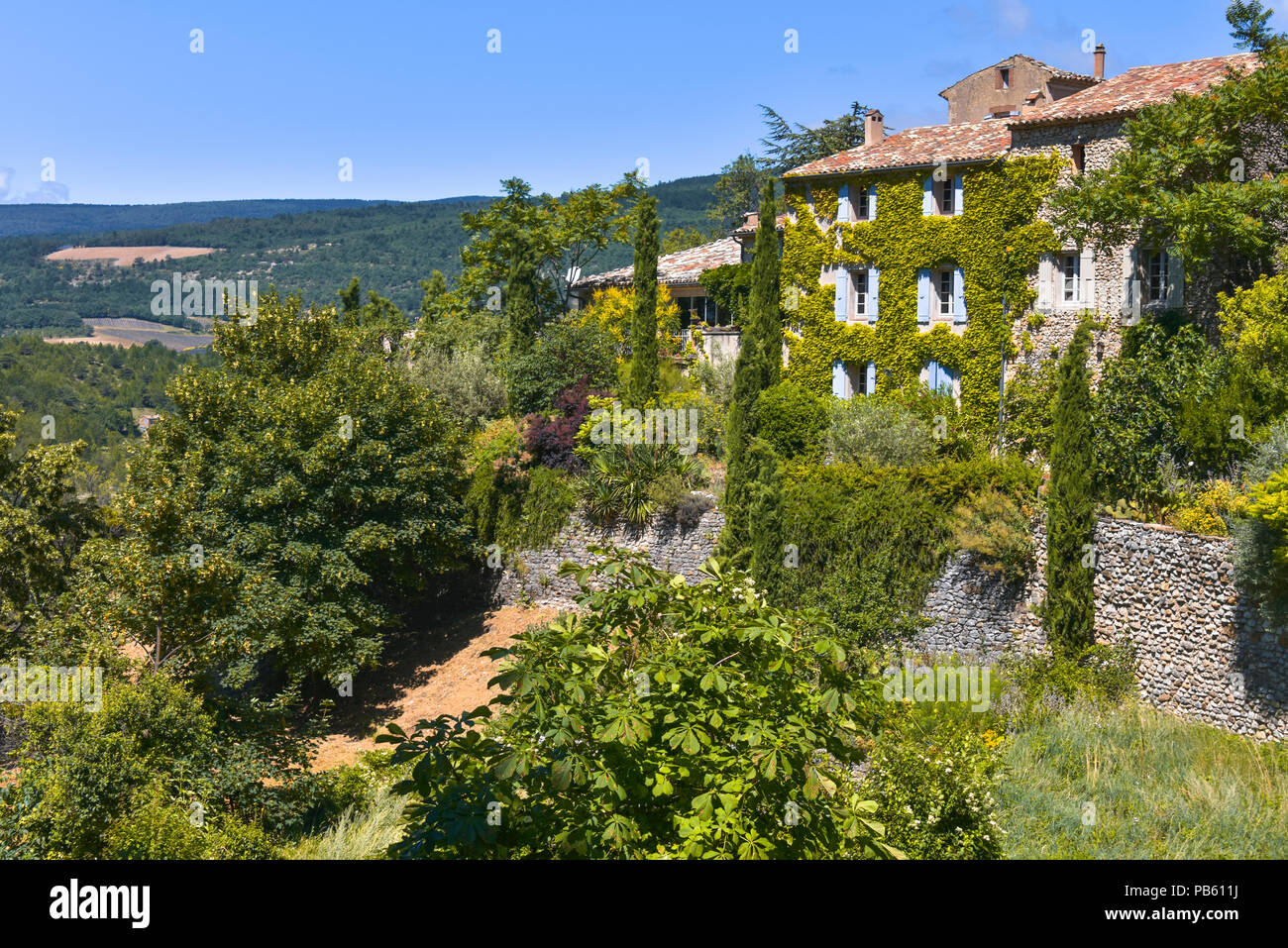 outer view of village Aurel, Provence, France, department Vaucluse, region Provence-Alpes-Côte d'Azur Stock Photo