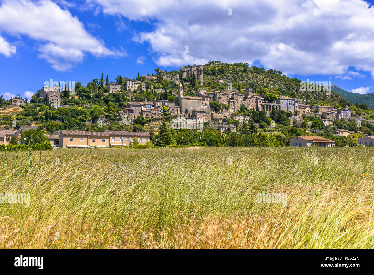 Montbrun-les-Bains, Provence, France, Drôme department, region Auvergne-Rhône-Alpes, Les Plus Beaux Villages de France, Most Beautiful Villages France Stock Photo