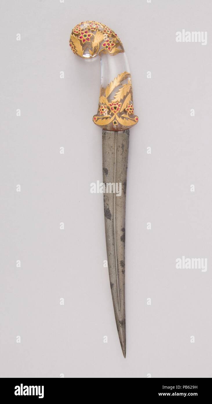 Dagger. Culture: Indian, Mughal. Dimensions: H. 16 in. (40.6 cm); H. of ...