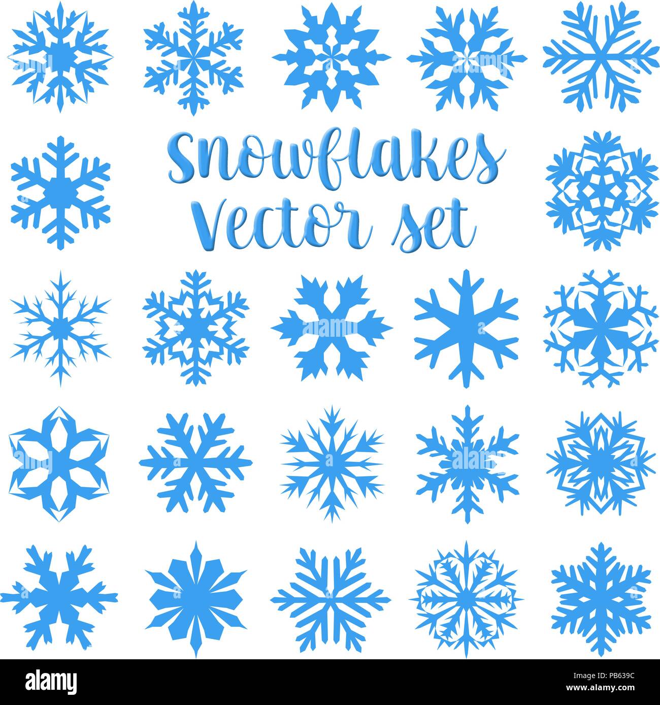 A Collection Of Beautiful Vector Art Winter Snowflakes Stock Vector