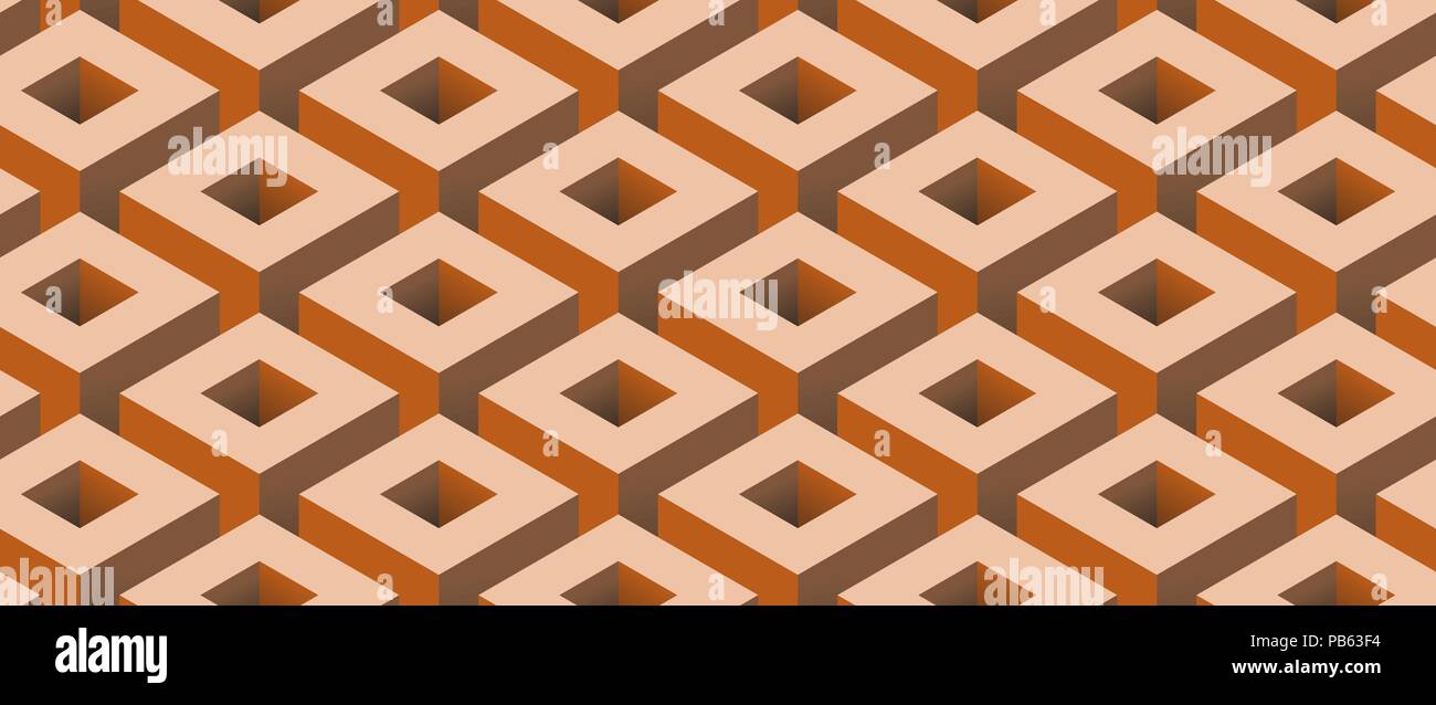 Geometric industrial looking seamless background with square elements. Stock Vector