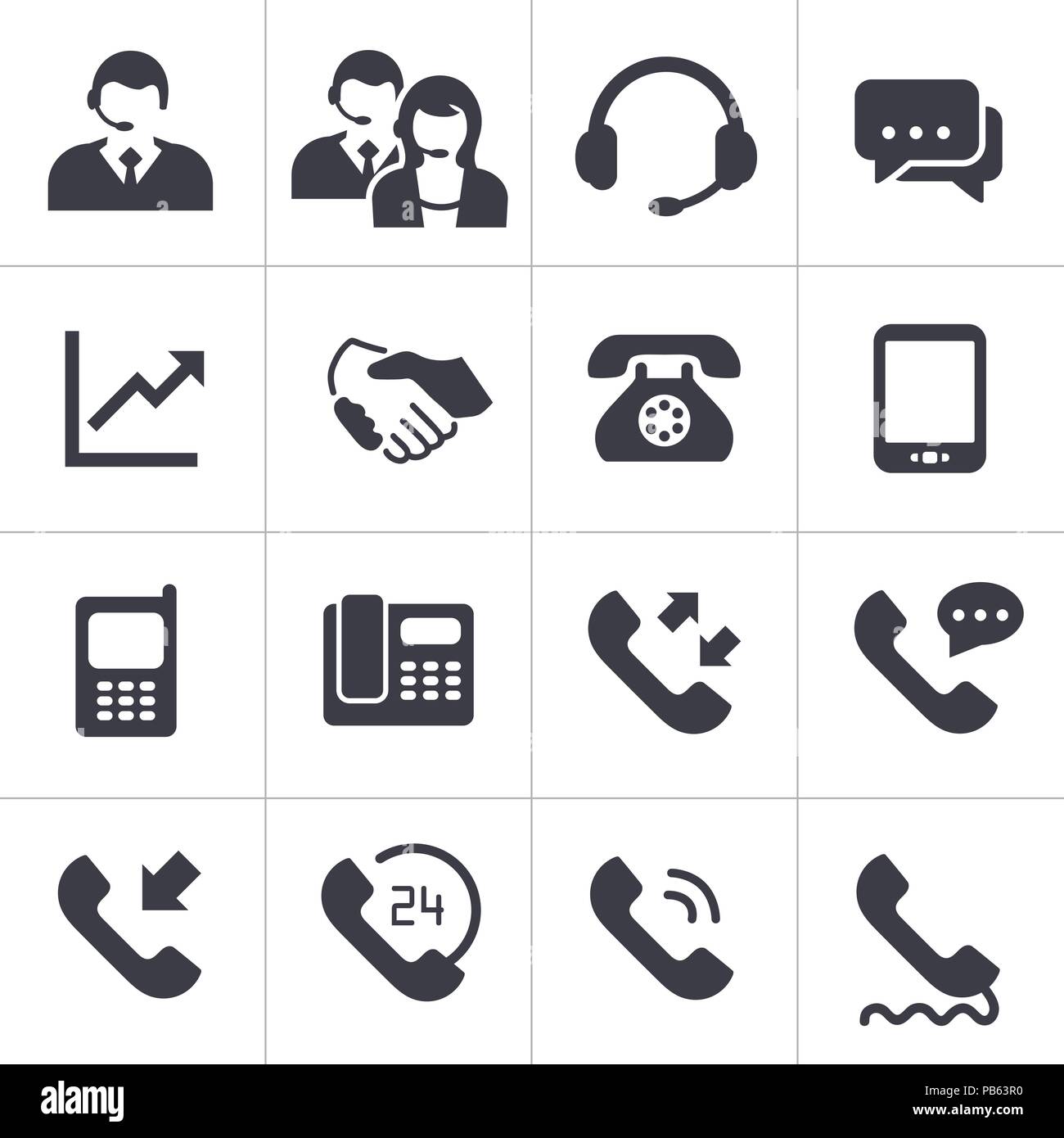 A Collection of Telephone Sales Icons - Vector Art Stock Vector