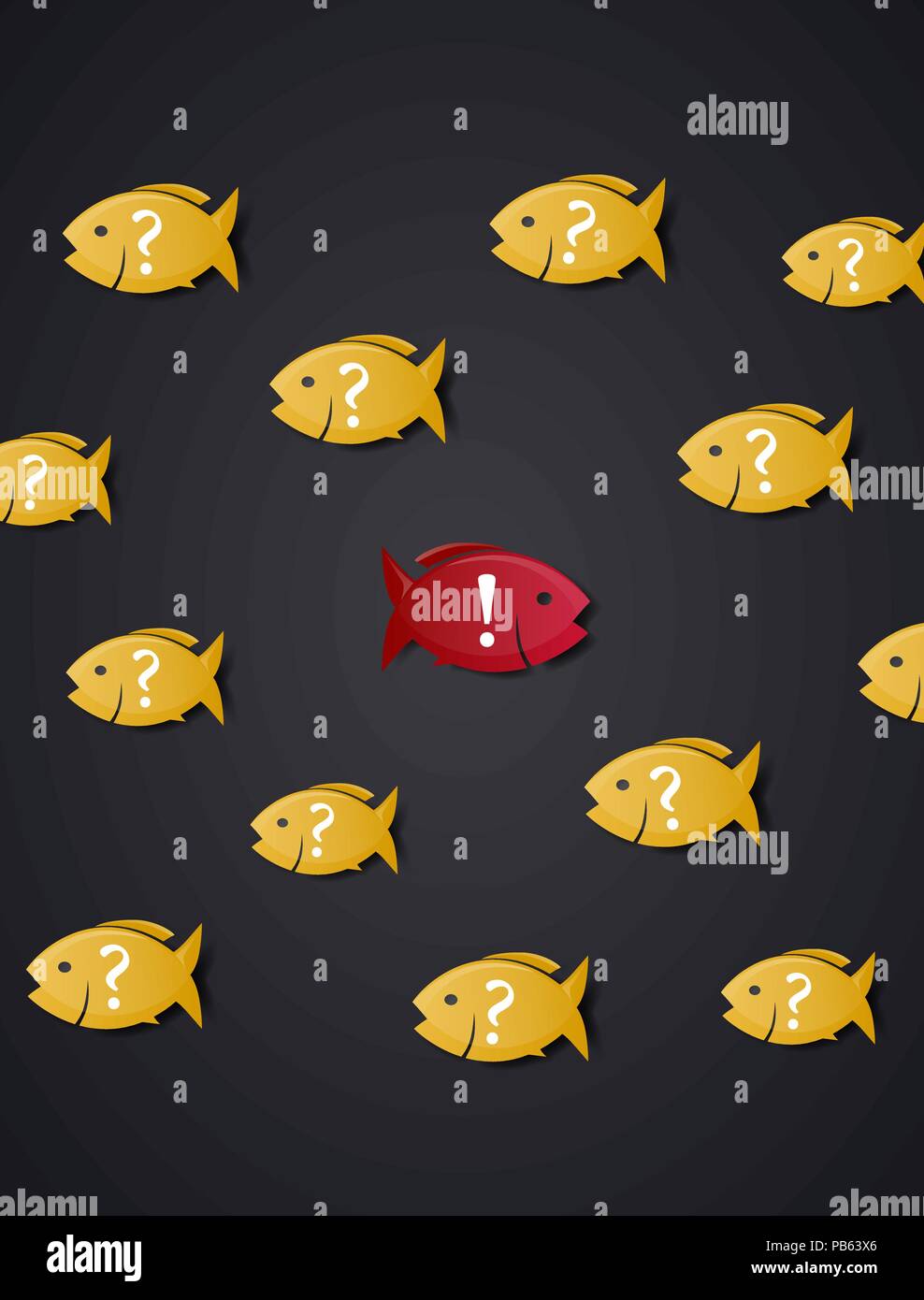 Think Different - Concept Art - Fish Swarm Stock Vector