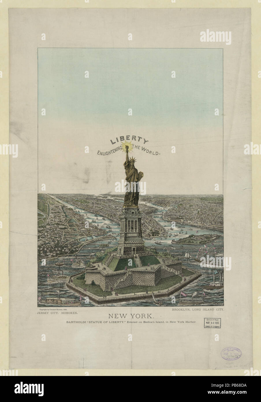 1097 New York. Bartholdi &quot;Statue of Liberty,&quot; erected on Bedloe's Island, in New York Harbor LCCN2003671603 Stock Photo