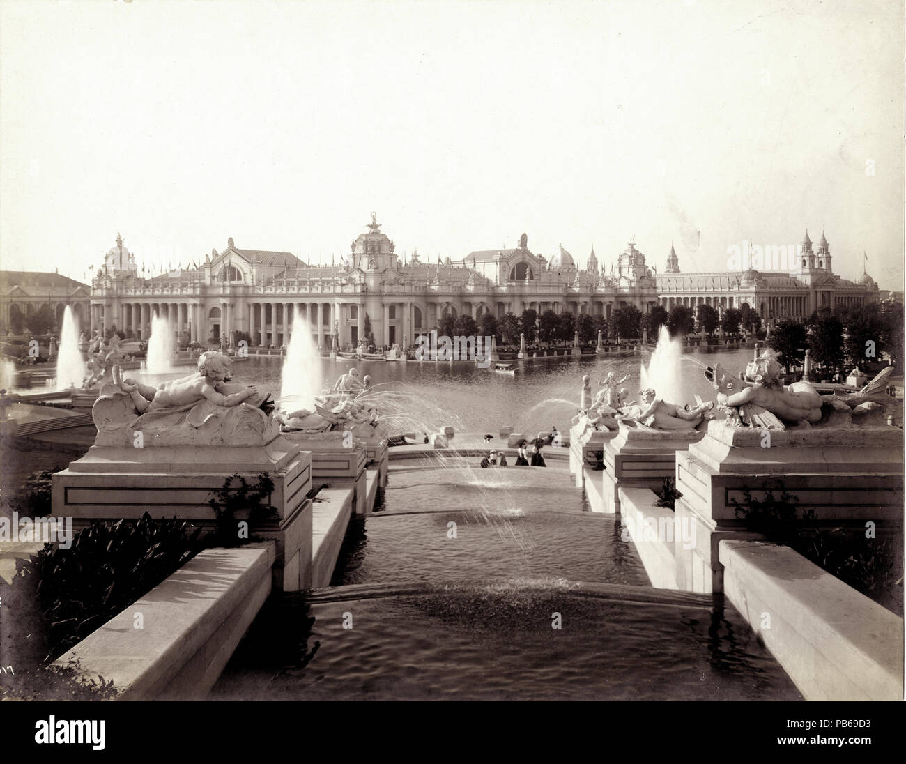 1815 View of the 1904 World's Fair grounds from the East Cascade Falls Stock Photo