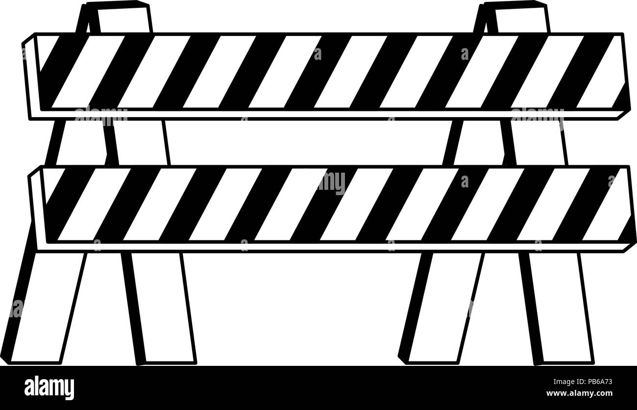 Under construction barrier vector illustration graphic design Stock