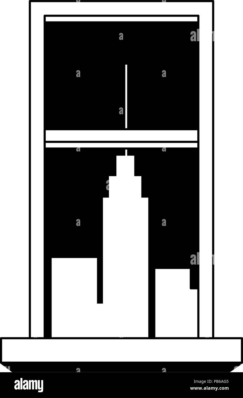 Window. City Vector Window with cityscape view vector illustration graphic design Stock ...