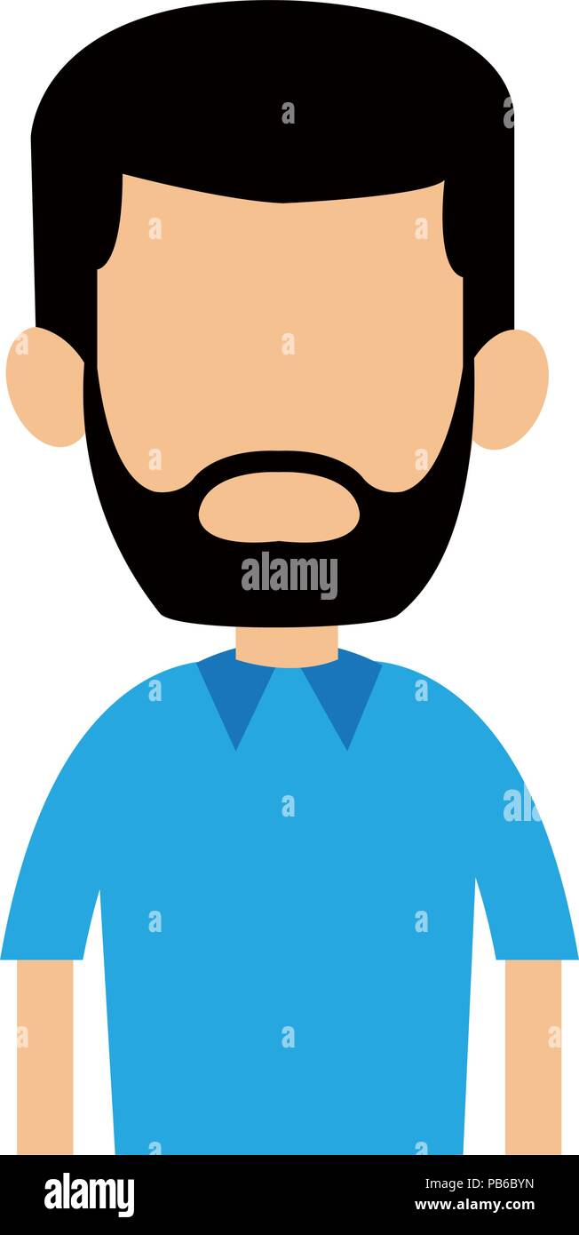 Young man avatar with beard and casual clothes vector illustration ...
