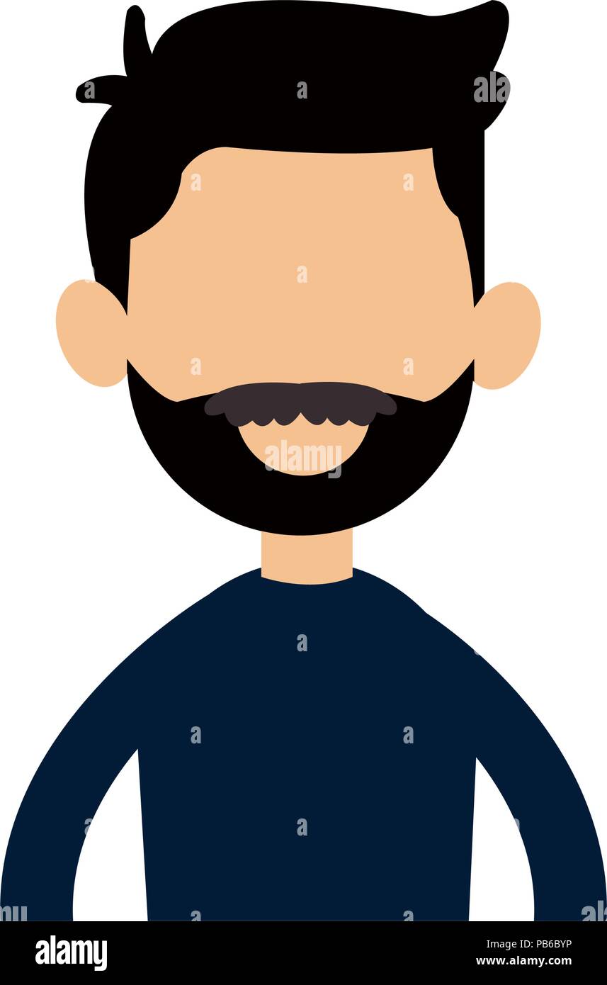 Young man avatar with beard and casual clothes vector illustration ...